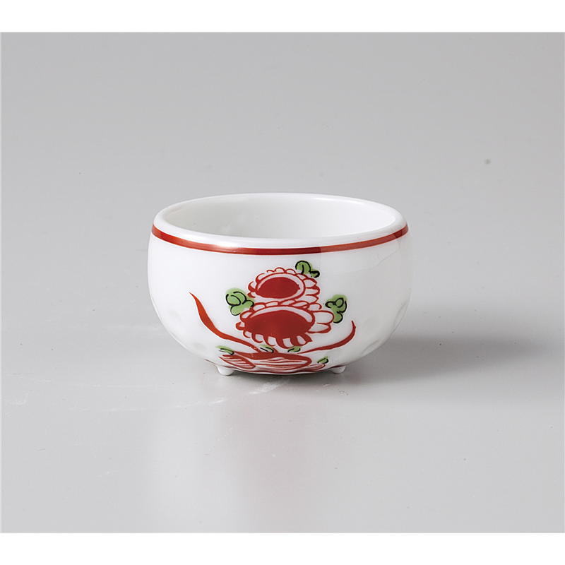 古林陶器 珍味特選 赤絵花鳥三ツ足珍味(小) 1108540207 1個（ご注文単位1個）【直送品】