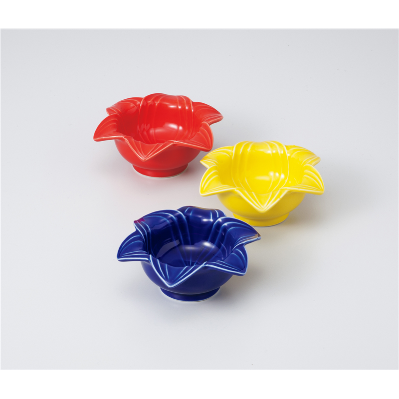 古林陶器 珍味 オレンジ釉ユリ型小付 1009510405 1個（ご注文単位1個）【直送品】