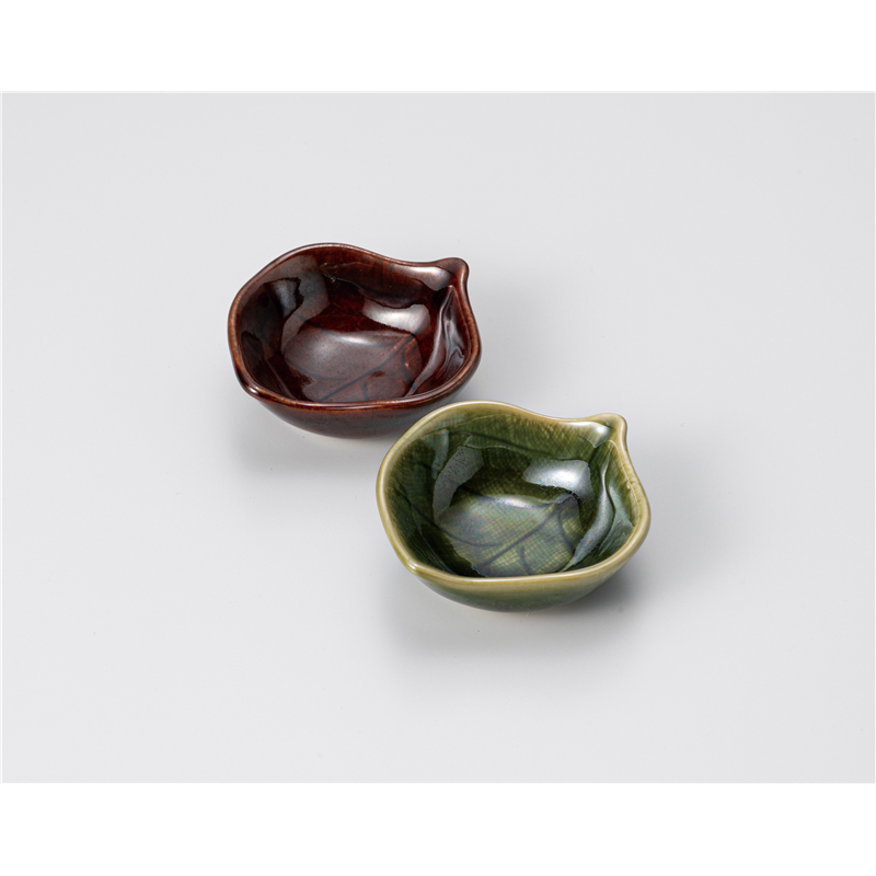 古林陶器 珍味 木の葉型千代口(アメ) 708660779 1個（ご注文単位1個）【直送品】