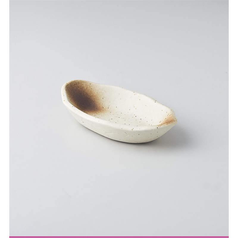 古林陶器 珍味 白伊賀吹楕円珍味 609540152 1個（ご注文単位1個）【直送品】