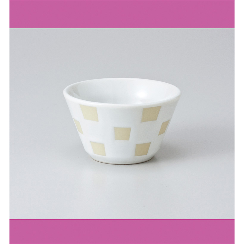 古林陶器 珍味 白四角模様丸珍味 609750525 1個（ご注文単位1個）【直送品】