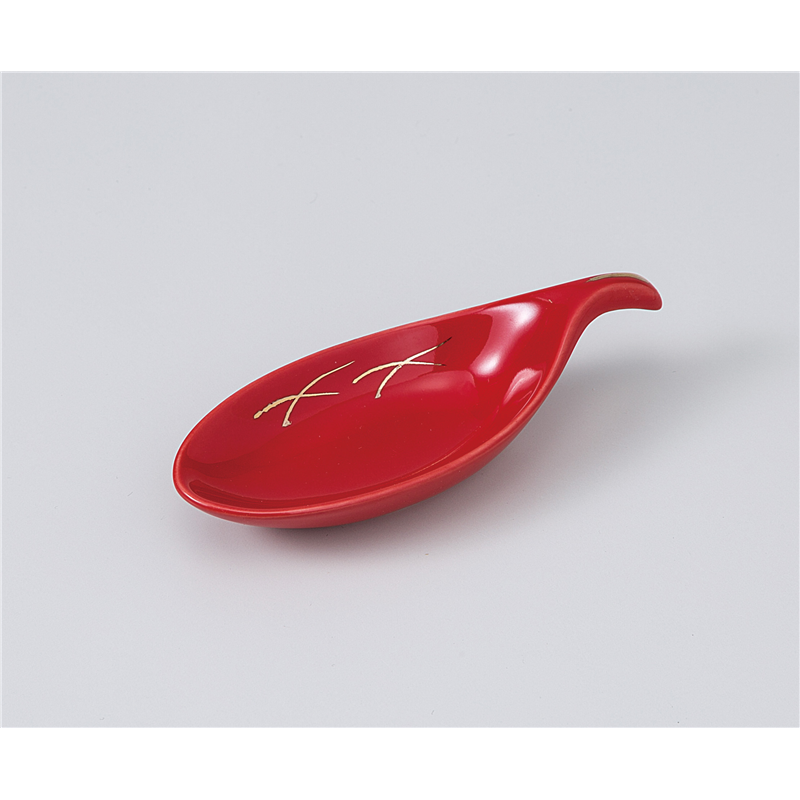 古林陶器 珍味 木葉形珍味 赤釉金武蔵野(630032) 1109960751 1個（ご注文単位1個）【直送品】