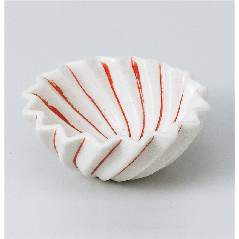 古林陶器 珍味 赤絵ひねりフリル珍味 808260474 1個（ご注文単位1個）【直送品】