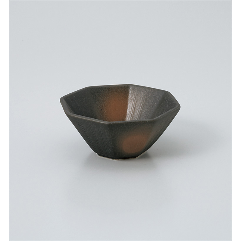 古林陶器 珍味 黒茶吹八角小付 910030635 1個（ご注文単位1個）【直送品】