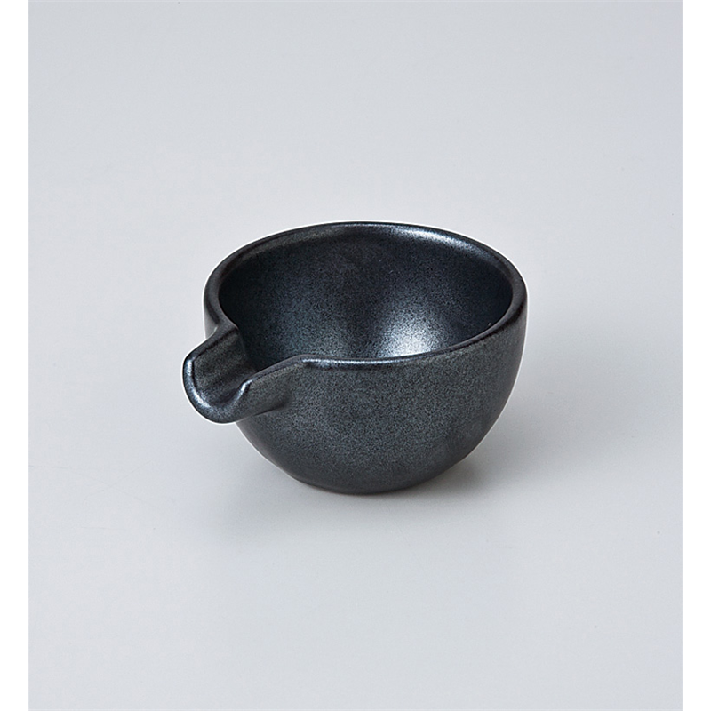 古林陶器 珍味 黒マット片口珍味 708740370 1個（ご注文単位1個）【直送品】