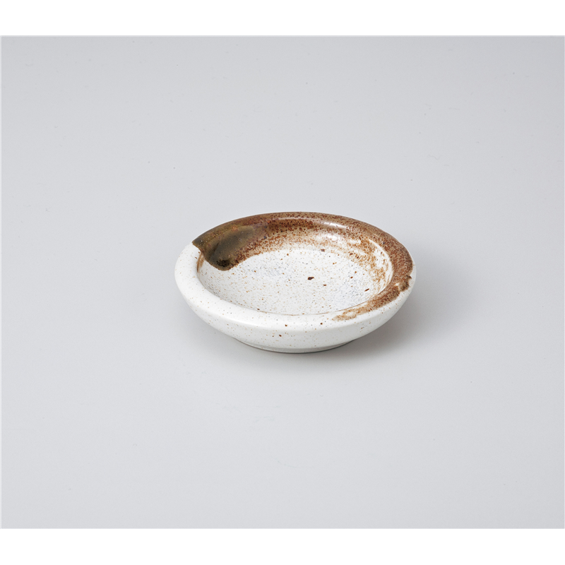 古林陶器 珍味 栗茶刷毛ミニ皿 1010040525 1個（ご注文単位1個）【直送品】