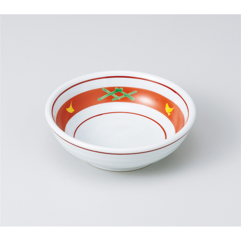 古林陶器 松花堂 朱巻井桁丸鉢 817620105 1個（ご注文単位1個）【直送品】