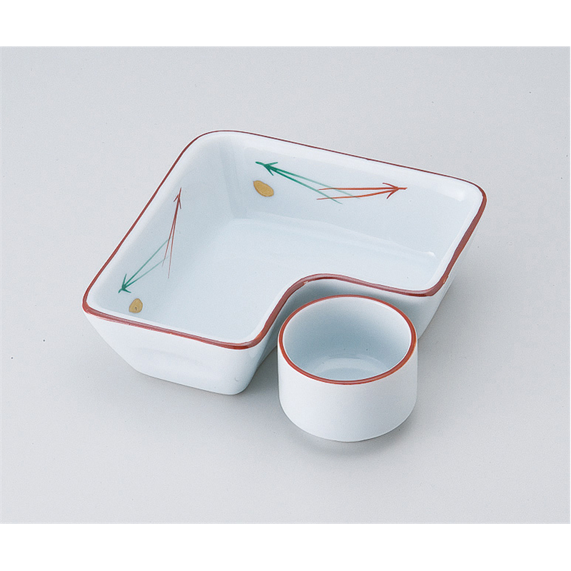 古林陶器 松花堂 松葉L形鉢 516620505 1個（ご注文単位1個）【直送品】