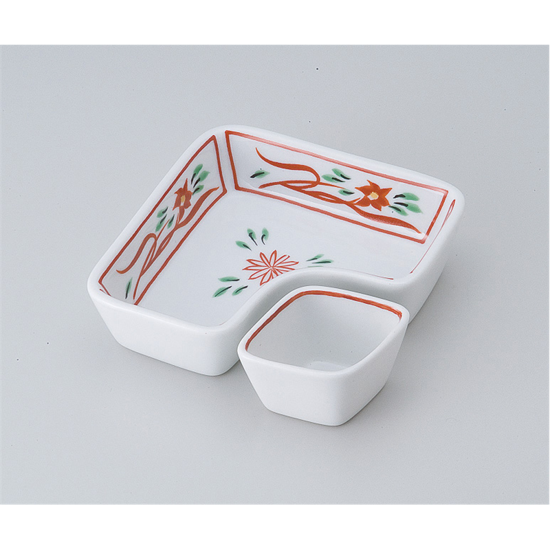 古林陶器 松花堂 赤絵L鉢 516620957 1個（ご注文単位1個）【直送品】