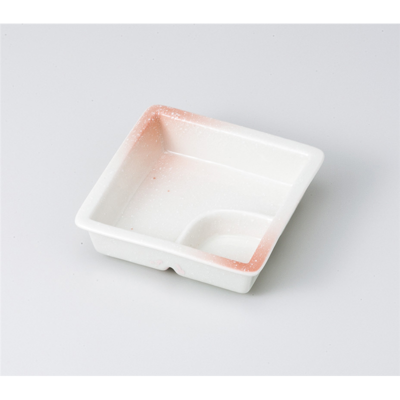 古林陶器 松花堂 ピンク吹仕切付松華堂小鉢 817240515 1個（ご注文単位1個）【直送品】