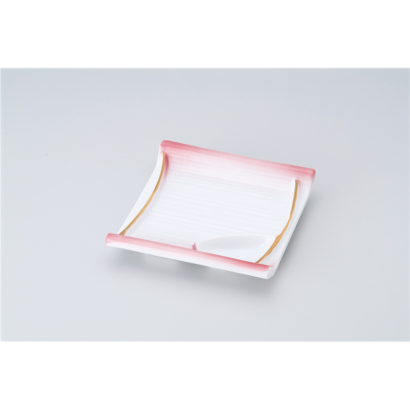 古林陶器 松花堂 ピンク竹笹仕切皿 516550171 1個(ご注文単位1個)【直送品】