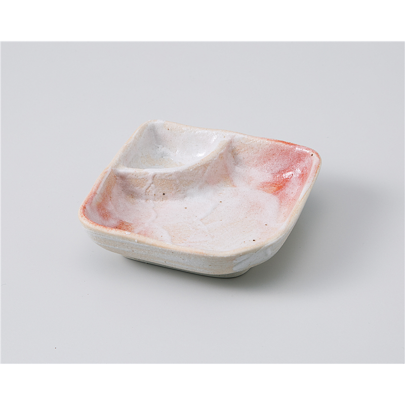 古林陶器 松花堂 白タタキ角仕切鉢 1110360451 1個（ご注文単位1個）【直送品】