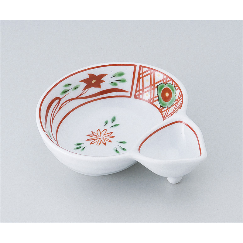 古林陶器 松花堂 赤絵ひさご仕切鉢 516640457 1個（ご注文単位1個）【直送品】