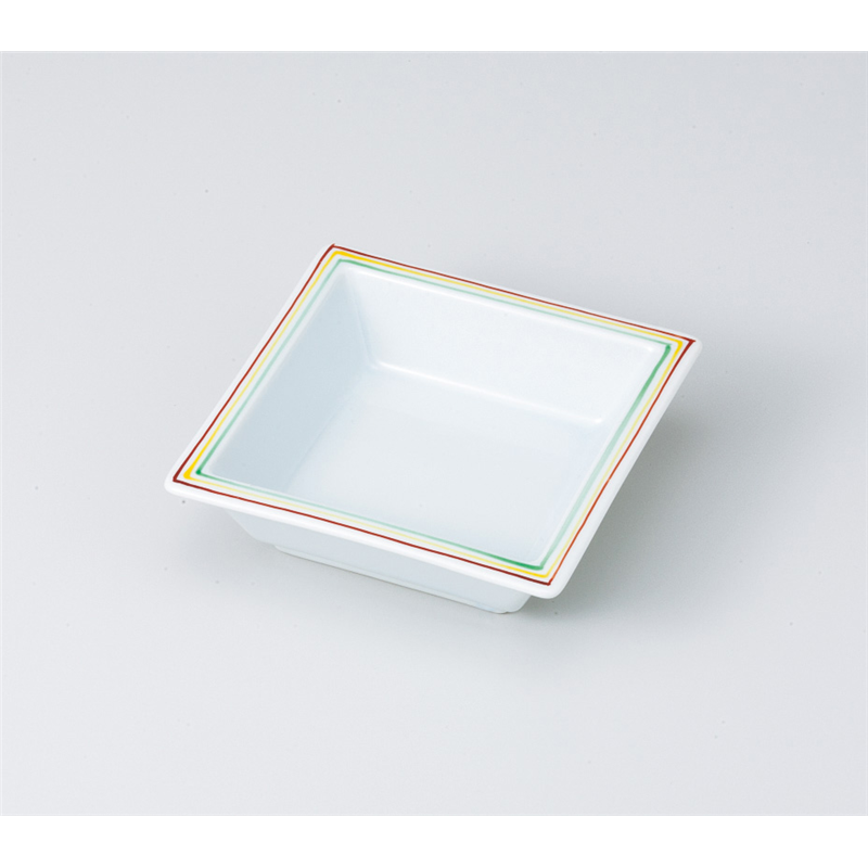 古林陶器 松花堂 三色筋角鉢 817330305 1個（ご注文単位1個）【直送品】