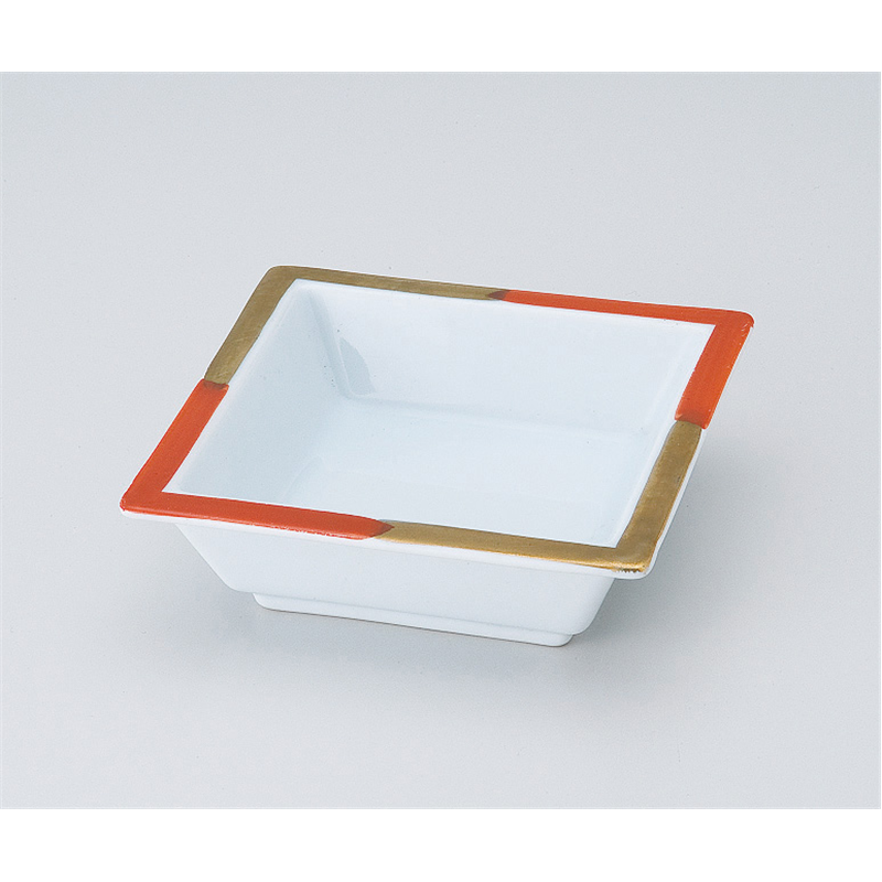 古林陶器 松花堂 赤金角鉢 516810207 1個（ご注文単位1個）【直送品】