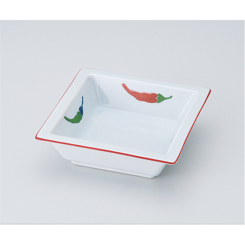 古林陶器 松花堂 とうがらし角鉢 516840447 1個（ご注文単位1個）【直送品】