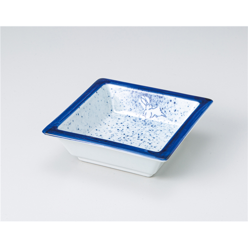 古林陶器 松花堂 吹墨うさぎ角鉢 1018350247 1個（ご注文単位1個）【直送品】