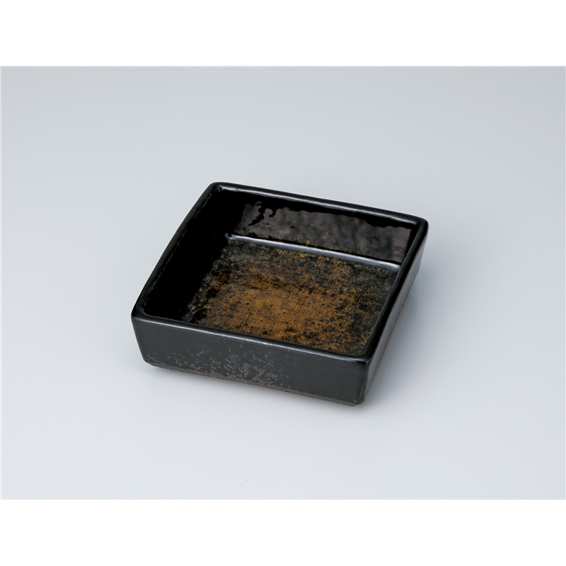 古林陶器 松花堂 京黒黄彩4.0切立鉢 817310378 1個（ご注文単位1個）【直送品】