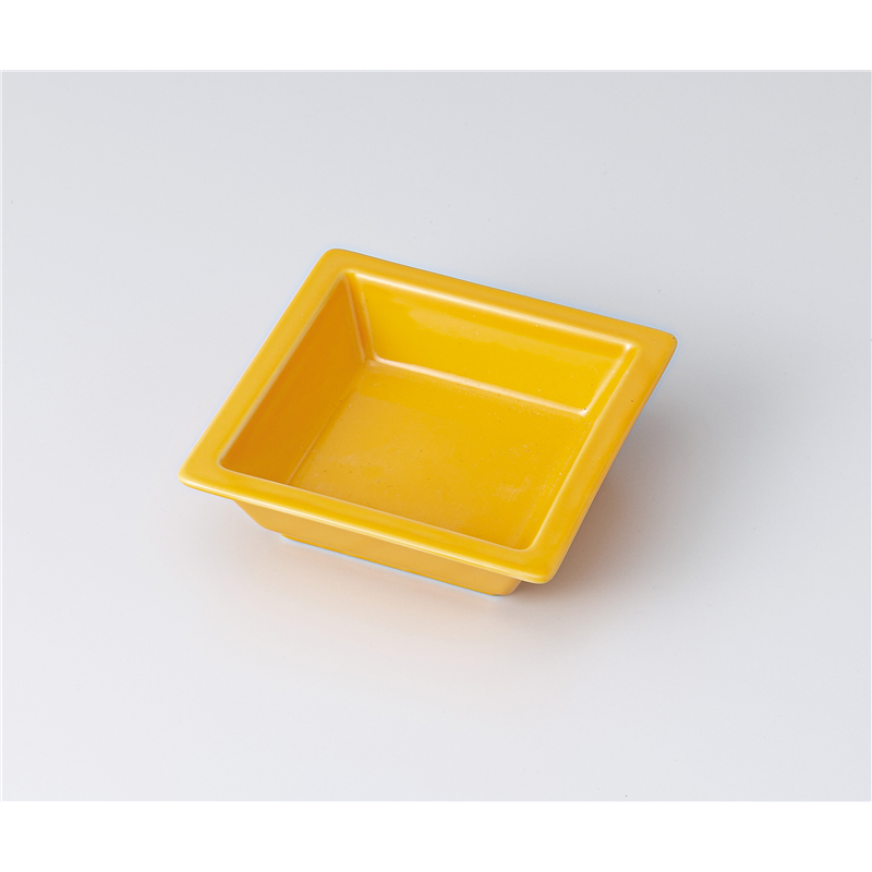 古林陶器 松花堂 オレンジ釉角鉢(大) 1309750105 1個（ご注文単位1個）【直送品】