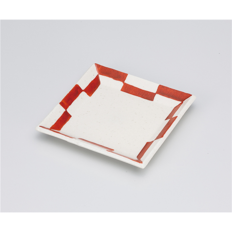 古林陶器 松花堂 市松模様角皿(小) 1018430574 1個（ご注文単位1個）【直送品】