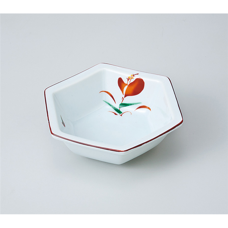 古林陶器 松花堂 花ひらり六角鉢 716960347 1個（ご注文単位1個）【直送品】