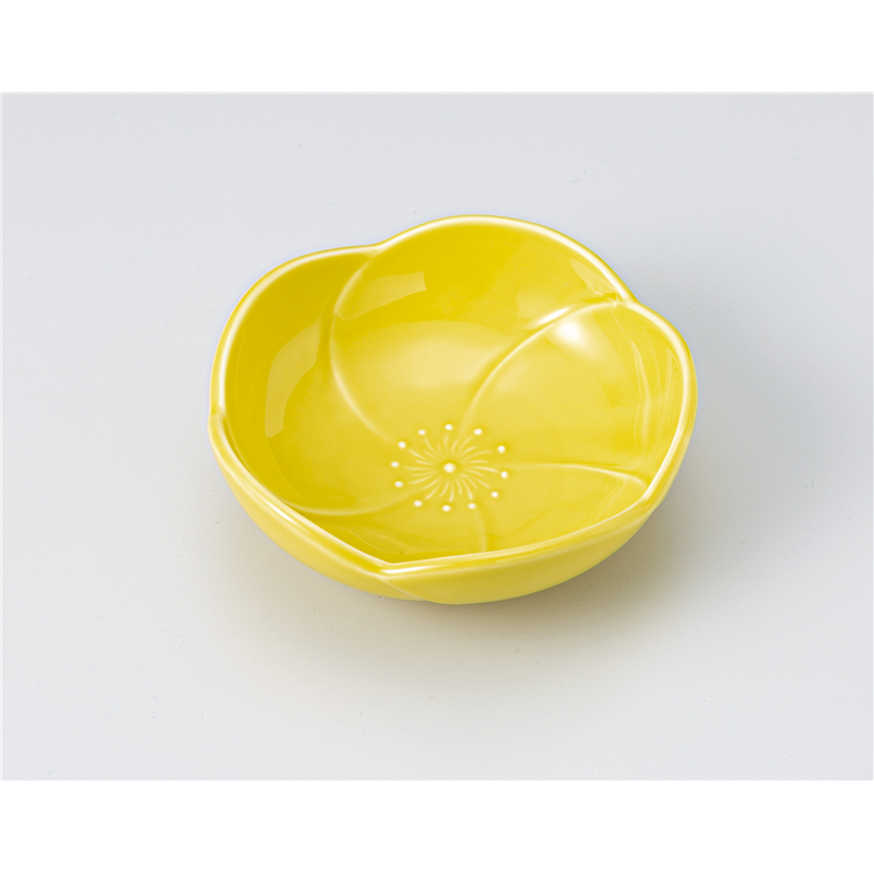 古林陶器 松花堂 イエロー梅型松花堂 1210640279 1個（ご注文単位1個）【直送品】