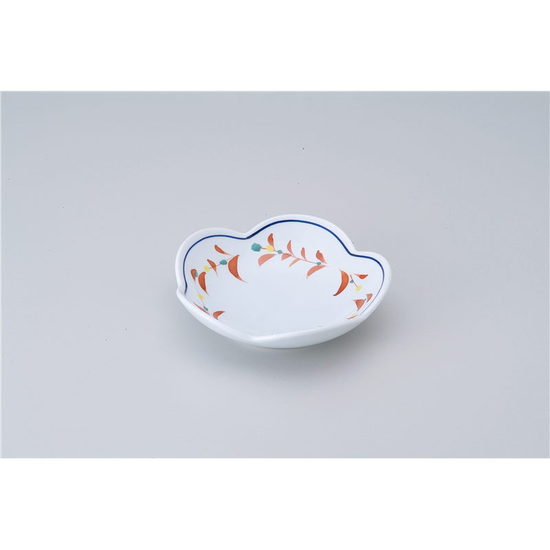古林陶器 松花堂 赤絵花つなぎ梅型皿 516520574 1個（ご注文単位1個）【直送品】
