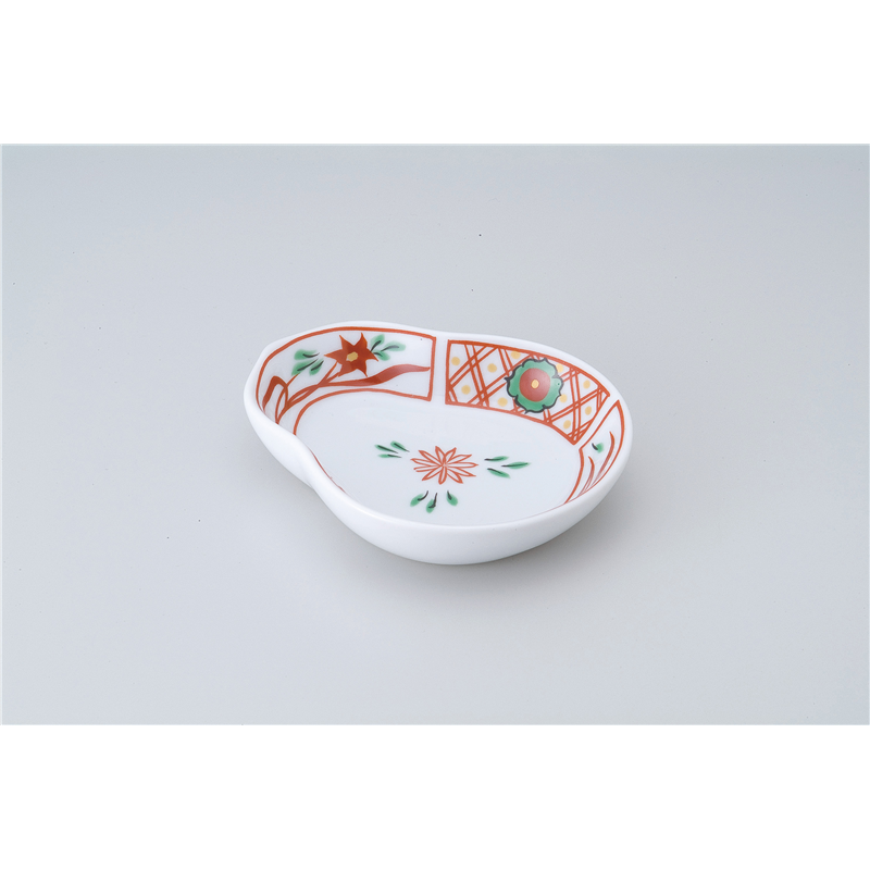 古林陶器 松花堂 赤絵ひさご浅鉢 516550657 1個（ご注文単位1個）【直送品】