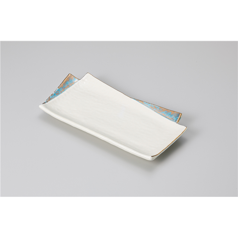 古林陶器 松花堂 黄地金彩折紙長皿 1210020274 1個（ご注文単位1個）【直送品】