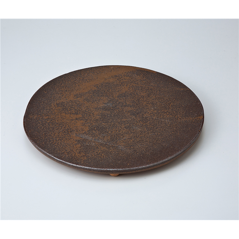 古林陶器 前菜皿 灰流し26cm四つ足丸皿 709120108 1個（ご注文単位1個）【直送品】