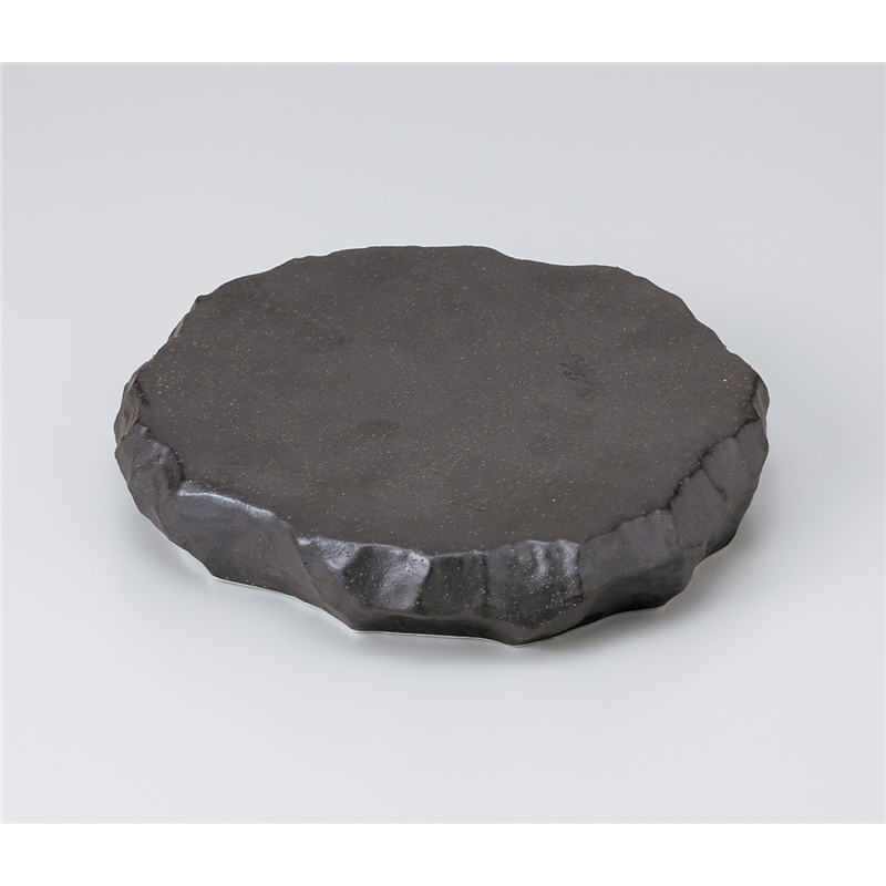 古林陶器 前菜皿 あら黒ロックプレート(中) 910810130 1個(ご注文単位1個)【直送品】