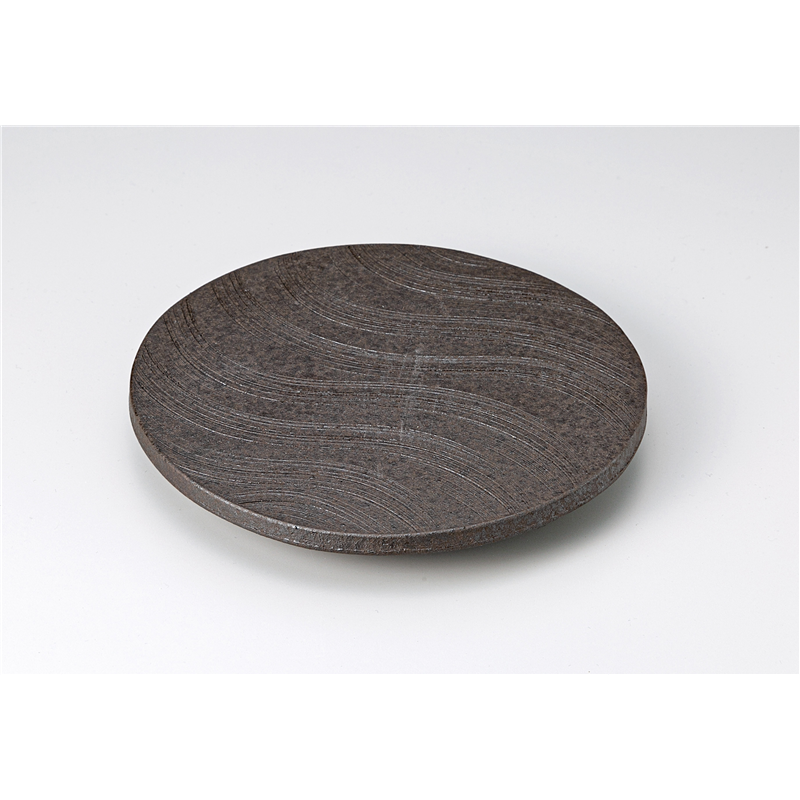 古林陶器 前菜皿 炭化黒丸台皿(小) 1210810151 1個（ご注文単位1個）【直送品】