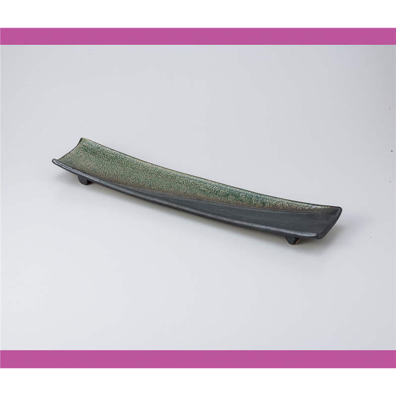 古林陶器 前菜皿 櫛目オリベ細長角皿(手造) 824410284 1個（ご注文単位1個）【直送品】