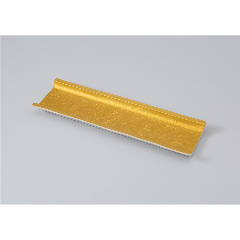 古林陶器 前菜皿 石肌両上り11.0皿ゴールド 1111440105 1個（ご注文単位1個）【直送品】