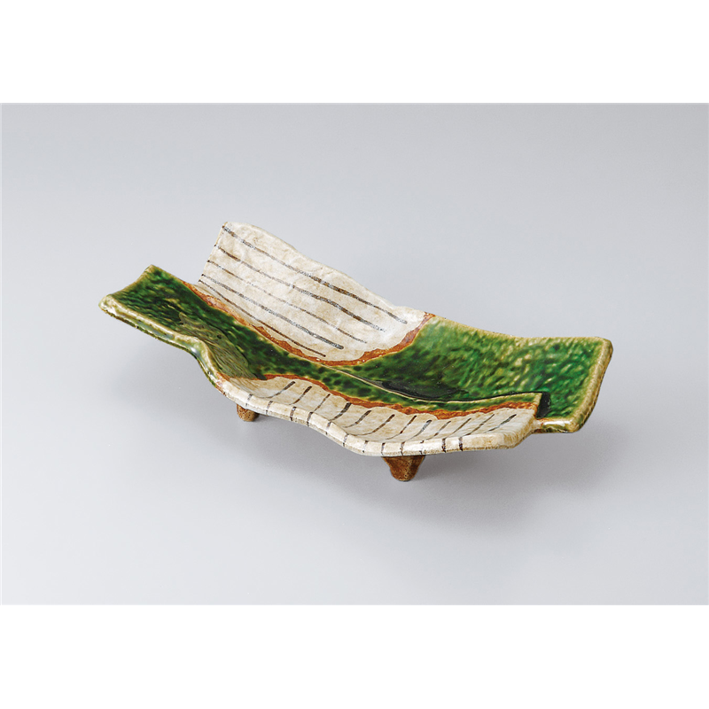 古林陶器 前菜皿 織部細十草10.0盛皿 510330330 1個（ご注文単位1個）【直送品】