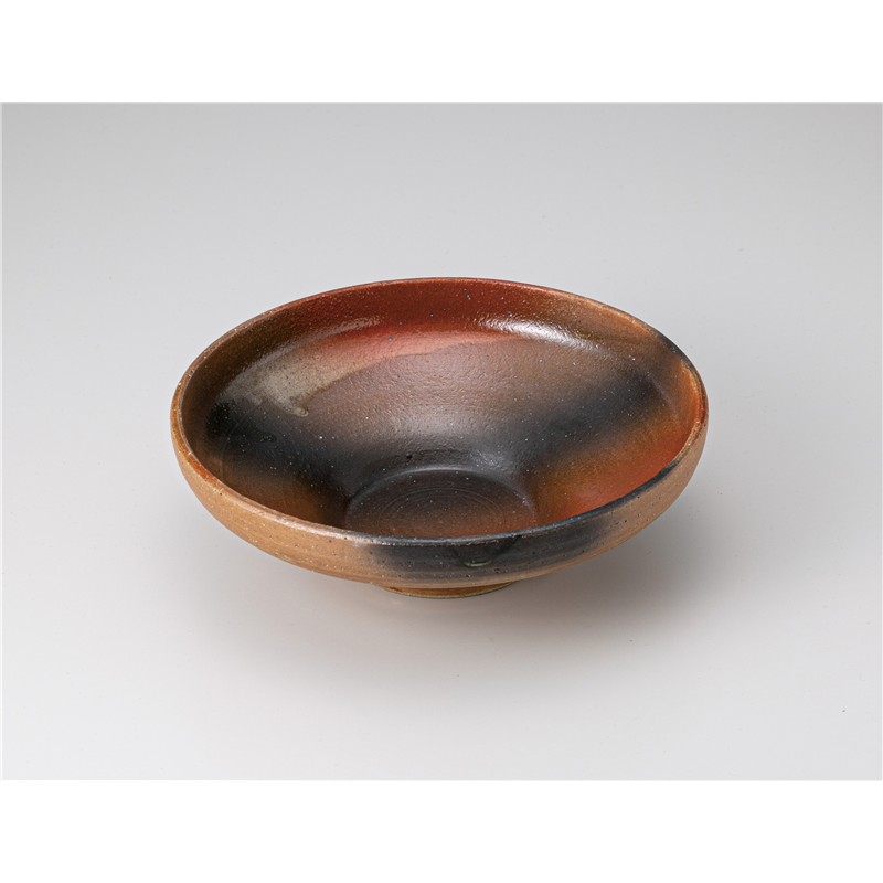 古林陶器 前菜皿 信楽黒21.5cmボール 1211310225 1個（ご注文単位1個）【直送品】