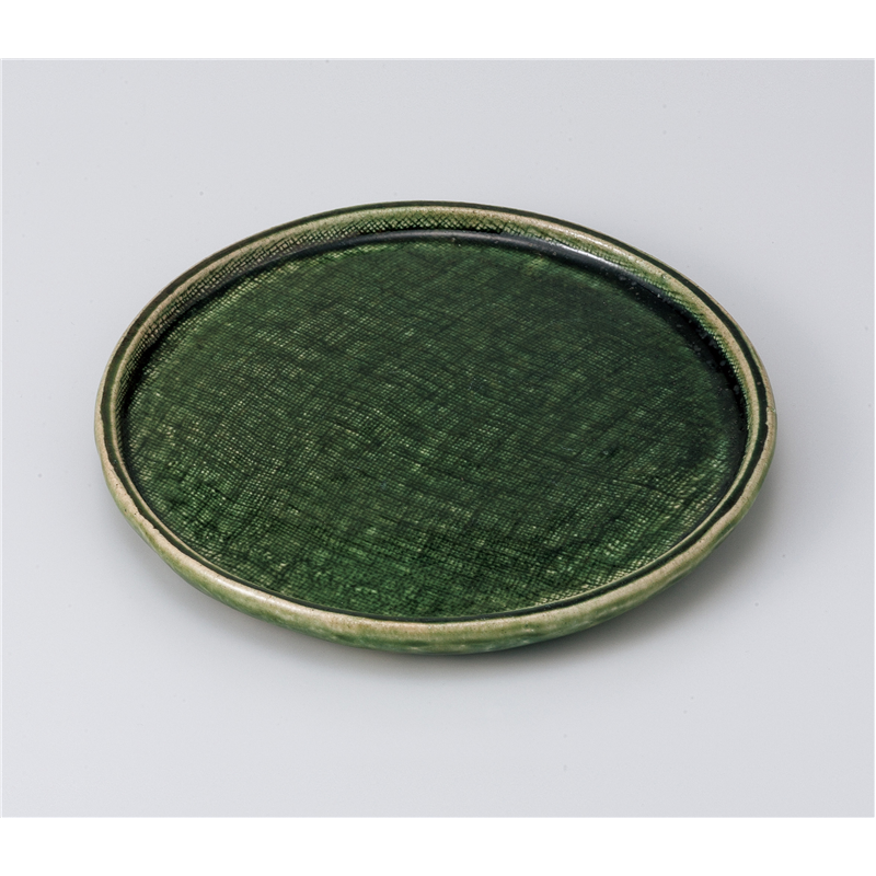 古林陶器 前菜皿 織部足付布目和皿 811830105 1個（ご注文単位1個）【直送品】