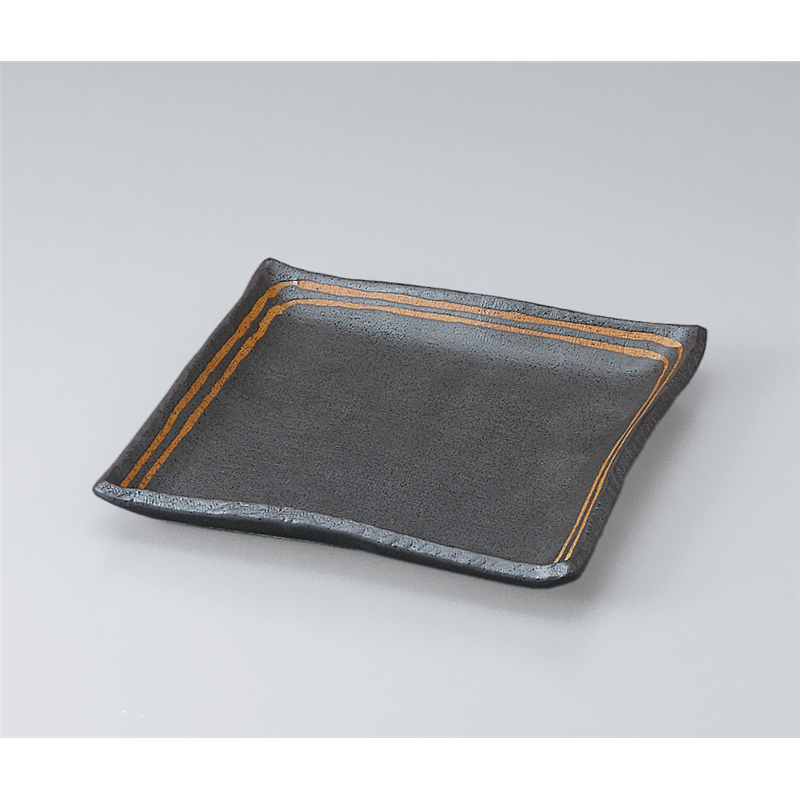 古林陶器 前菜皿 黒ライン7.0正角皿 510450447 1個（ご注文単位1個）【直送品】