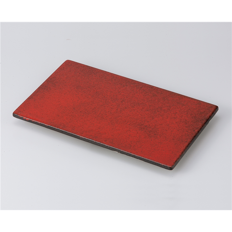 古林陶器 前菜皿 紅黒炭 三ツ足長角皿 811940208 1個（ご注文単位1個）【直送品】