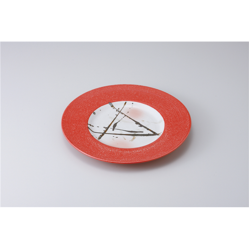 古林陶器 前菜皿 赤釉錆絵リム8.5皿 520310305 1個（ご注文単位1個）【直送品】