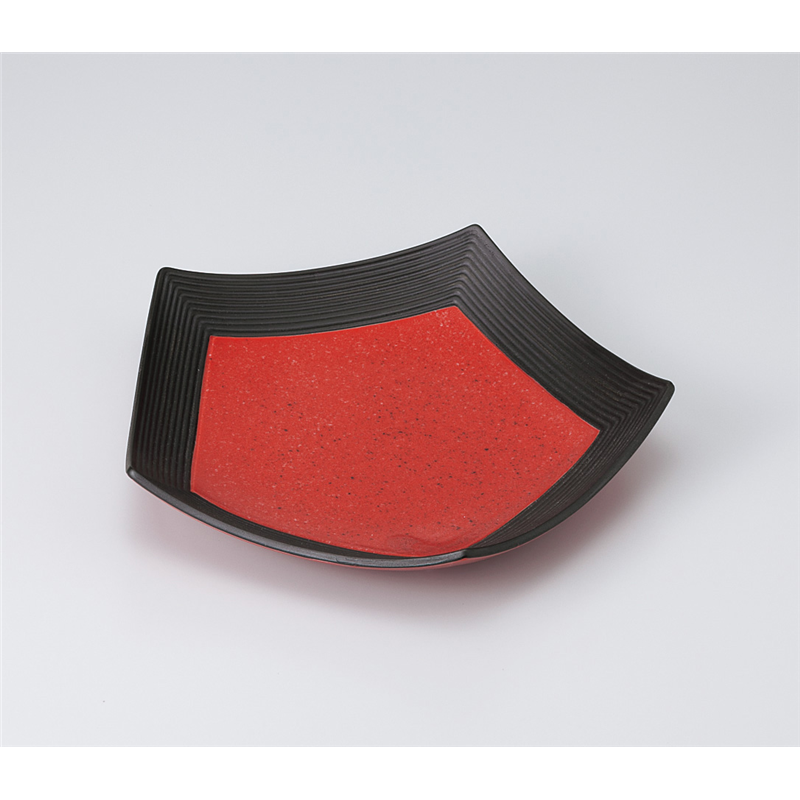 古林陶器 前菜皿 渕黒レッド五角大皿 911320433 1個（ご注文単位1個）【直送品】