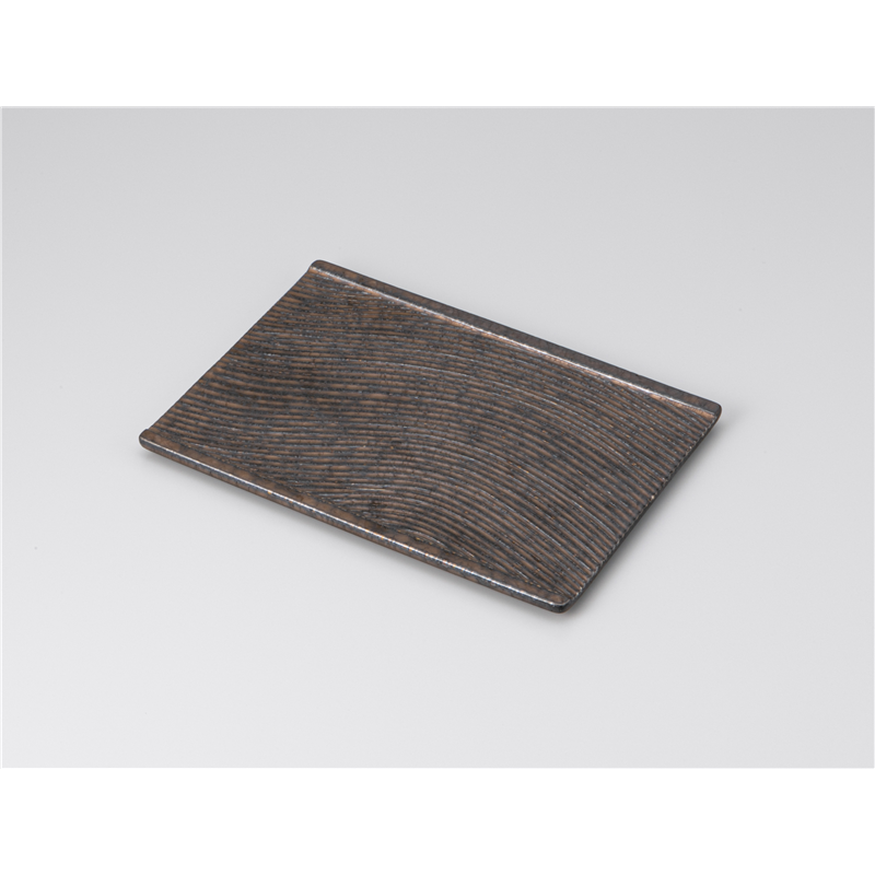 古林陶器 前菜皿 波彫7.0長角皿 金結晶 1211850205 1個（ご注文単位1個）【直送品】