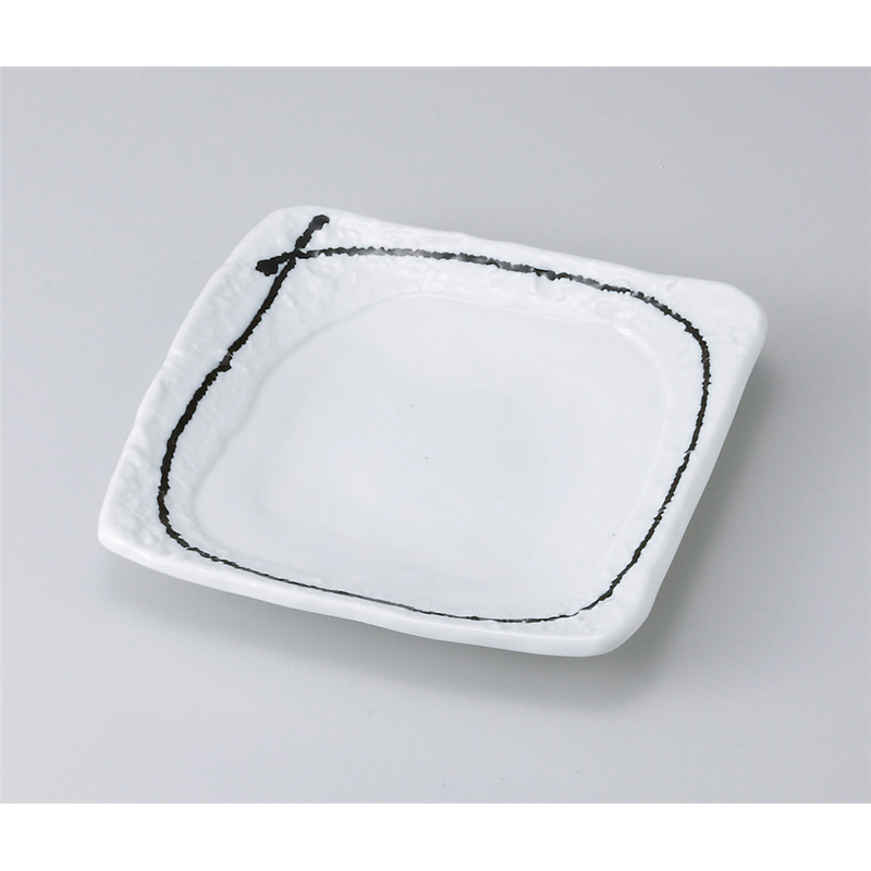 古林陶器 前菜皿 黒結び石目正角皿 510930351 1個（ご注文単位1個）【直送品】