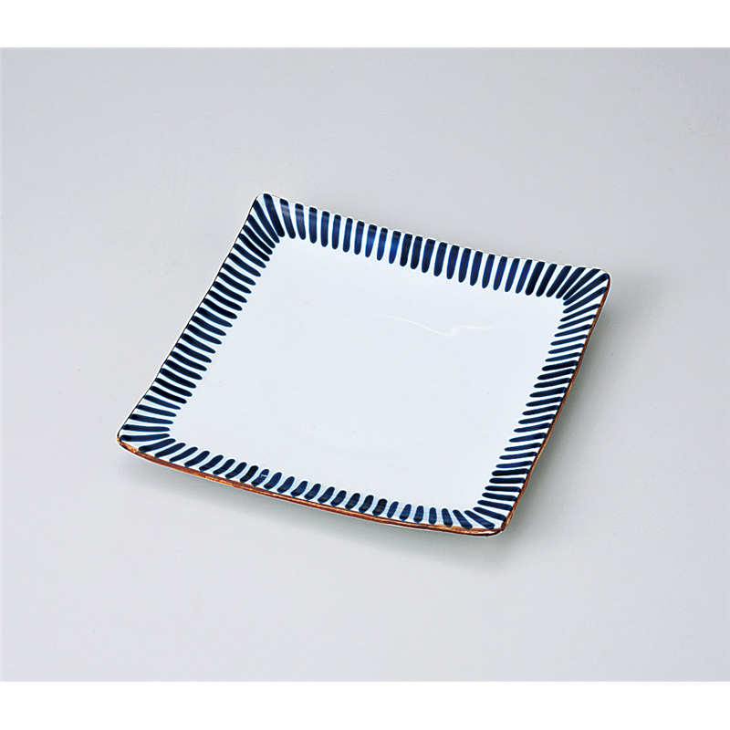 古林陶器 前菜皿 藍十草6.0正角皿 710120147 1個（ご注文単位1個）【直送品】