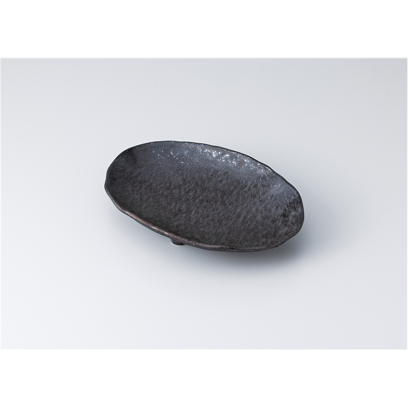 古林陶器 前菜皿 三つ足楕円皿 金結晶 1311340215 1個（ご注文単位1個）【直送品】