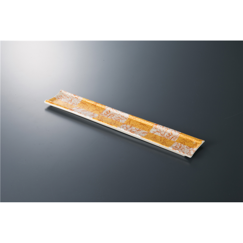 古林陶器 付出皿特選 金彩市松細長皿 1011820205 1個（ご注文単位1個）【直送品】