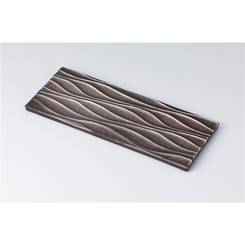 古林陶器 付出皿特選 パープル貫入 砂紋 プレート長皿 1311420235 1個（ご注文単位1個）【直送品】