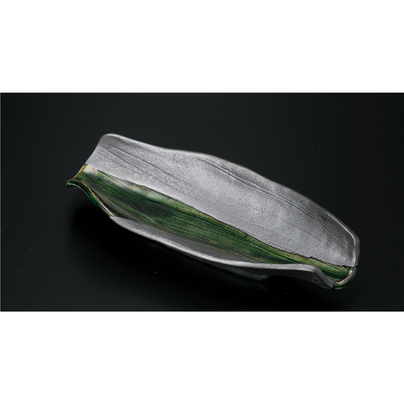 古林陶器 付出皿特選 葉月 中 ゆず黒流し 1112130125 1個（ご注文単位1個）【直送品】