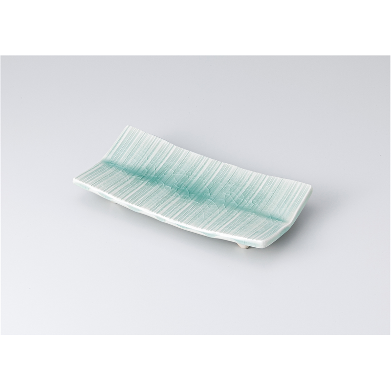 古林陶器 付出皿 灰青磁折紙形筋紋焼物皿 1311610130 1個（ご注文単位1個）【直送品】