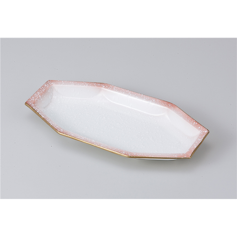 古林陶器 付出皿 ピンク吹き八角突出皿 810910178 1個（ご注文単位1個）【直送品】